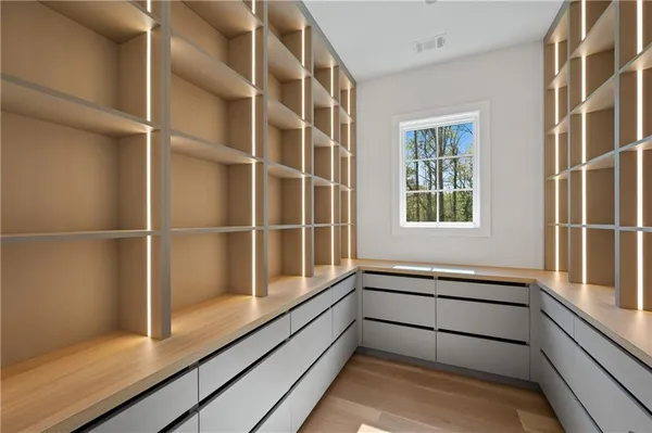 a view of empty room with windows