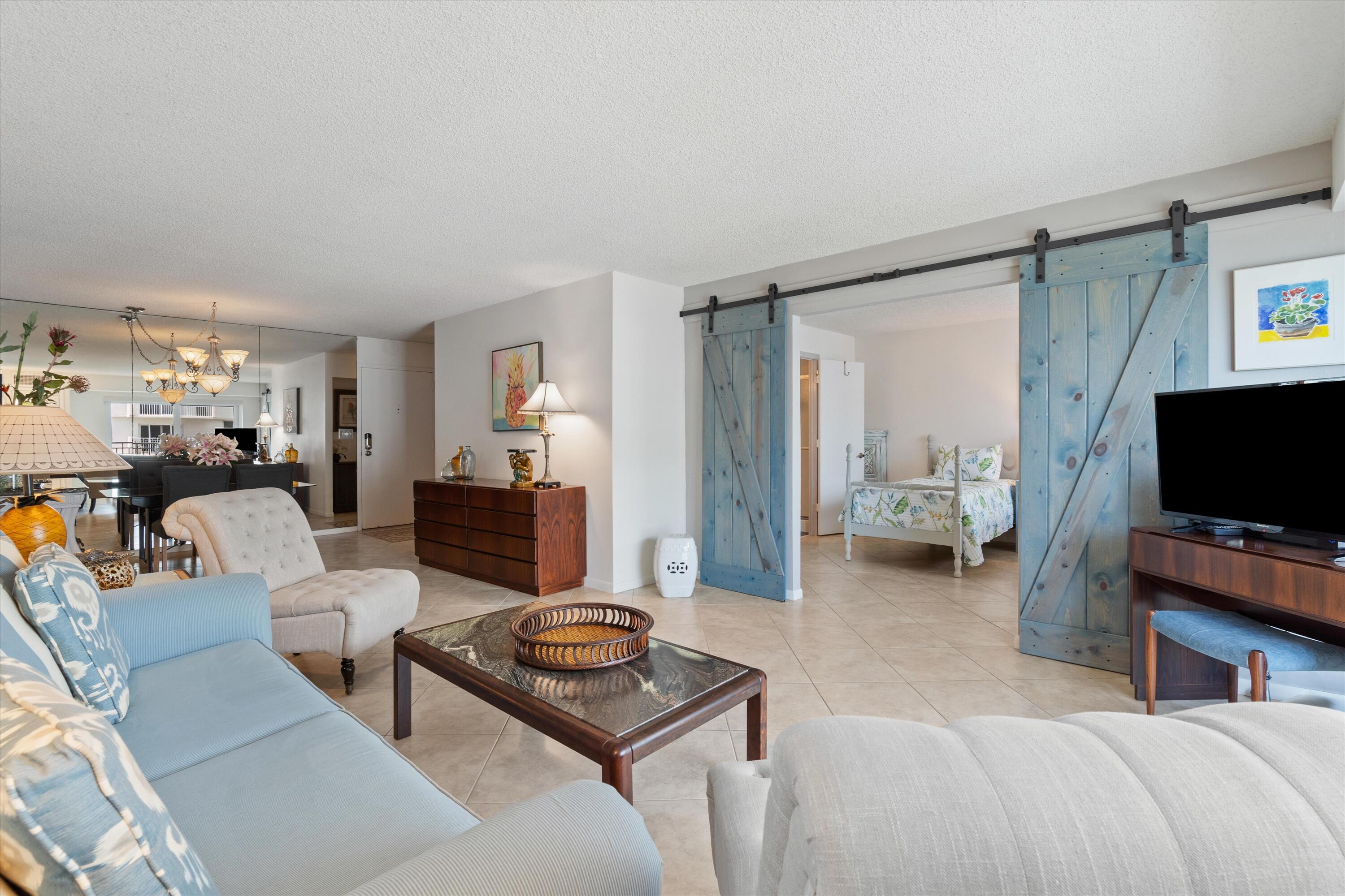 3301 South Ocean Boulevard, Unit 808 Highland Beach, FL 33487 - Photo 17 of 33 Living room with sleeper sofa