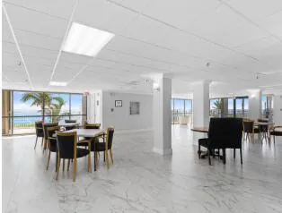 a view of shelves in a room