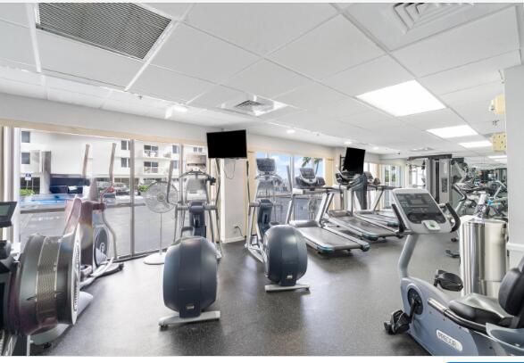 3301 South Ocean Boulevard, Unit 808 Highland Beach, FL 33487 - Photo 28 of 33 a gym room that has a lot of gym equipment