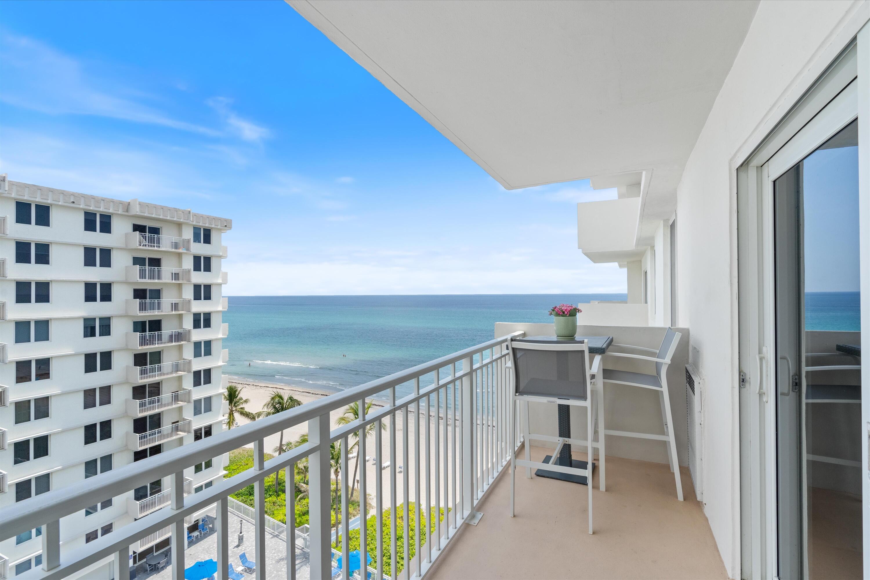 3301 South Ocean Boulevard, Unit 808 Highland Beach, FL 33487 - Photo 4 of 33 a view of a balcony with chairs
