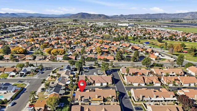 an aerial view of a city with lots of residential buildings