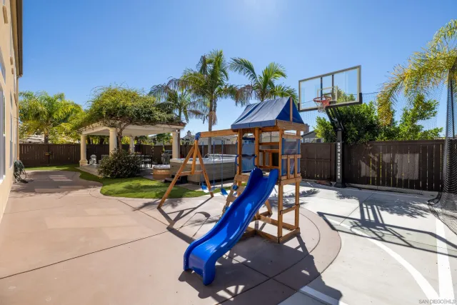 a view of outdoor space yard deck patio and slide