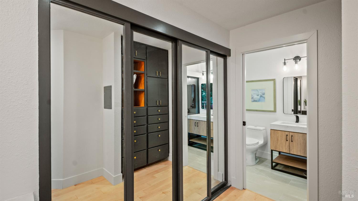 580 Ralston Avenue Mill Valley, CA 94941 - Photo 26 of 50 a view of a hallway with a livingroom and a bathroom