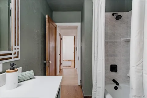 a en suite bathroom with a sink