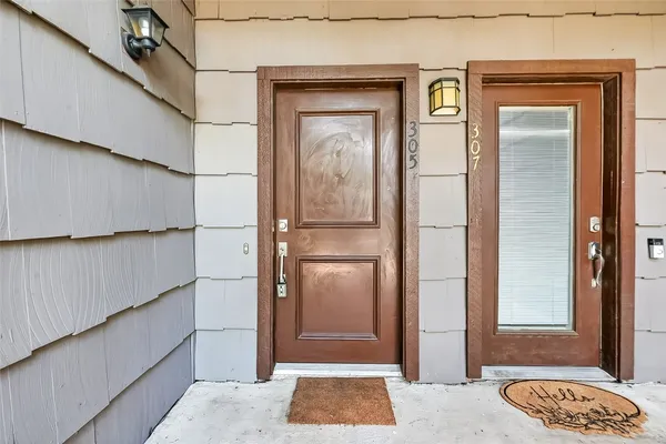 a view of front door of house