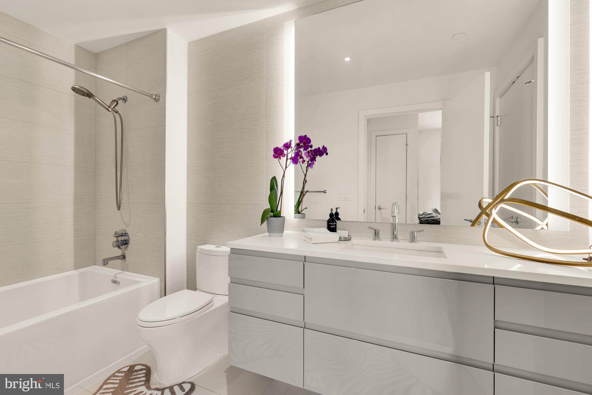 810 O Street Northwest, Unit 901 Washington, DC 20001 - Photo 25 of 38 a bathroom with a sink a toilet and a bathtub