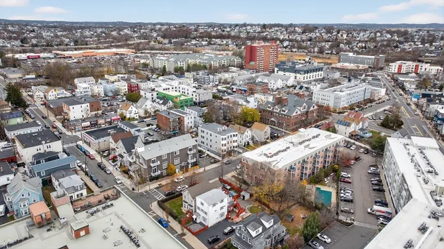 an aerial view of a city