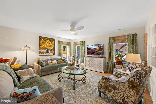 a living room with furniture and a couch