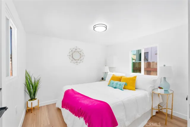 a room with a window and a table