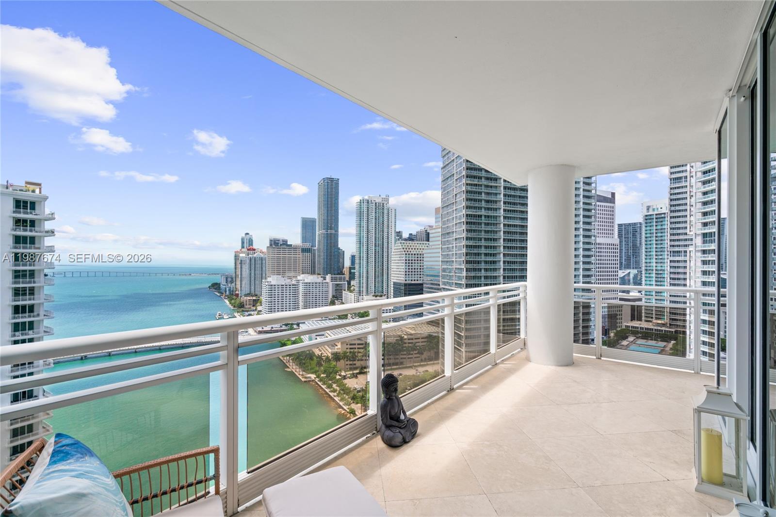 901 Brickell Key Boulevard, Unit 2804 Miami, FL 33131 - Photo 66 of 91 a view of a balcony with city view