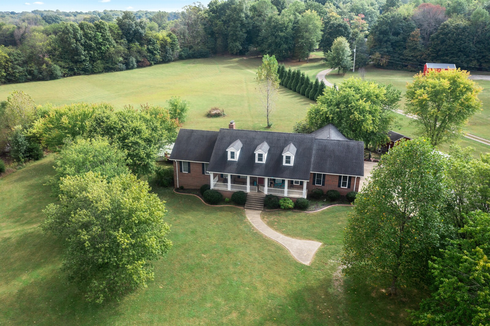 7336 Chowning Road Springfield, TN 37172 - Photo 5 of 45 an aerial view of a house with yard swimming pool and outdoor seating