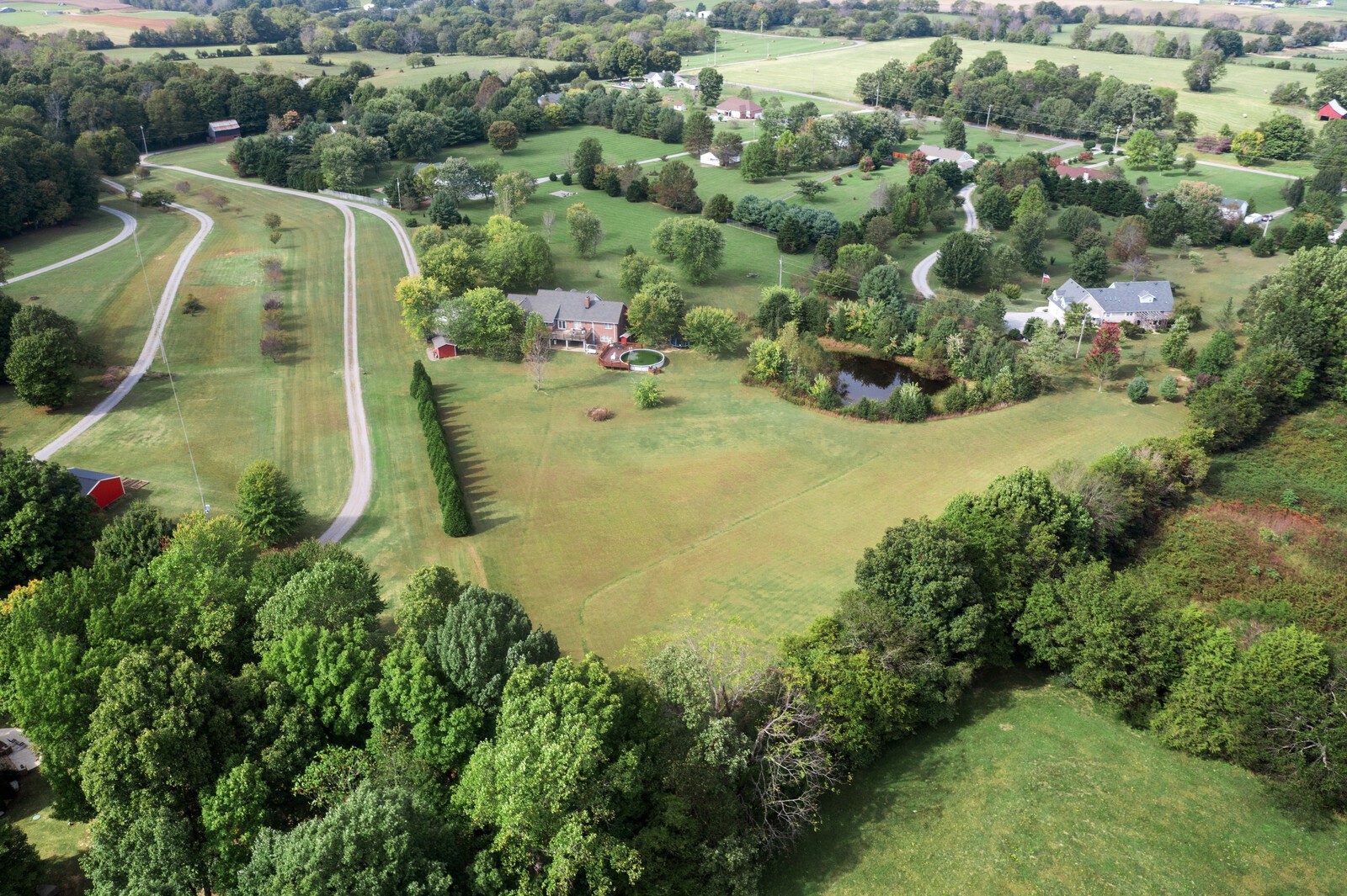 7336 Chowning Road Springfield, TN 37172 - Photo 43 of 45 an aerial view of residential house with outdoor space and swimming pool
