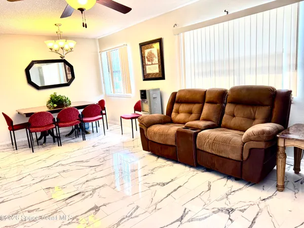 a living room with furniture