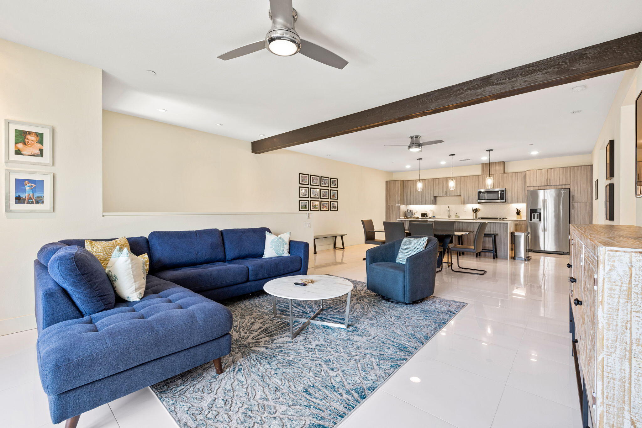 191 The River Palm Springs, CA 92262 - Photo 24 of 39 a living room with furniture and kitchen view