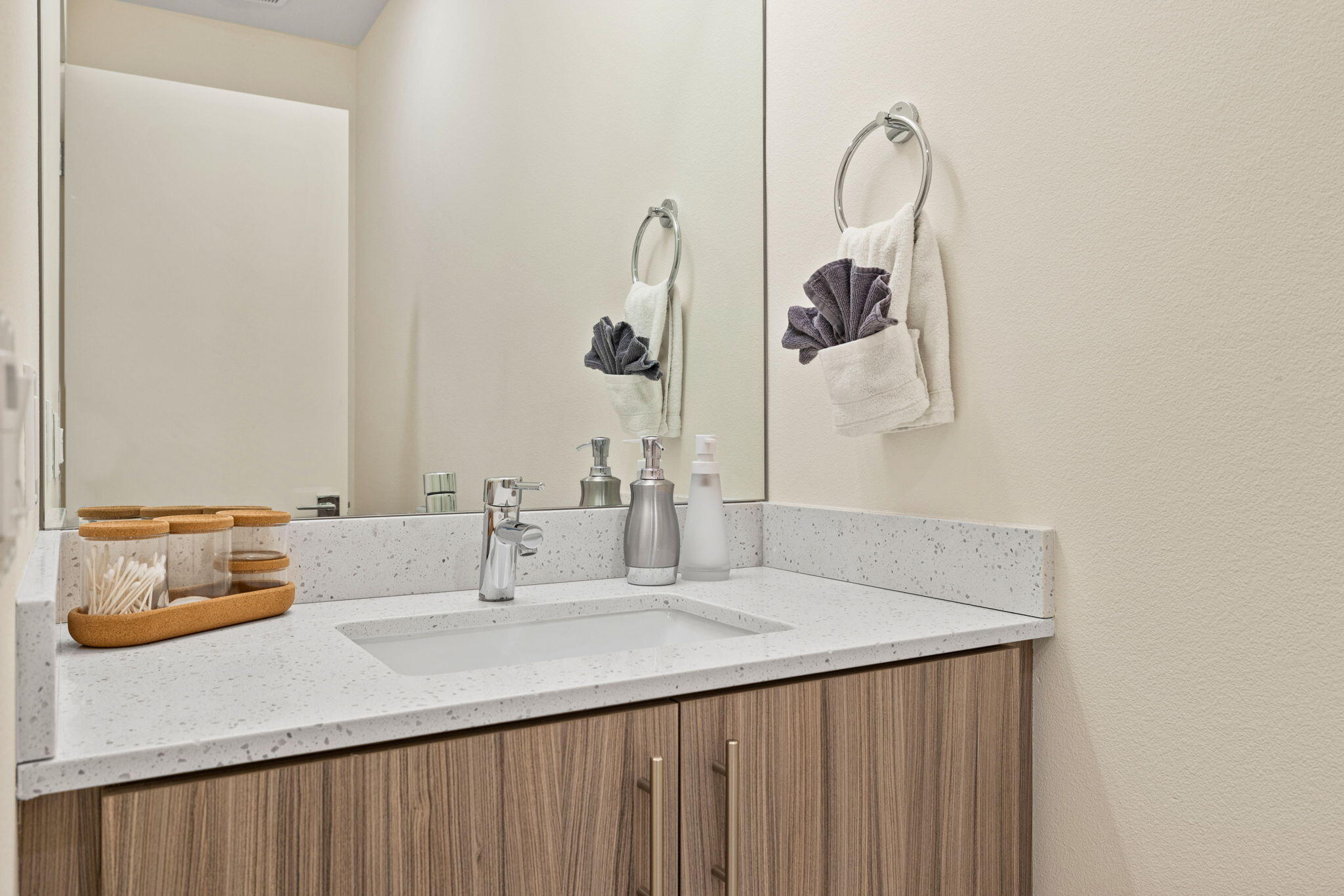 191 The River Palm Springs, CA 92262 - Photo 29 of 39 a bathroom with a sink and a mirror