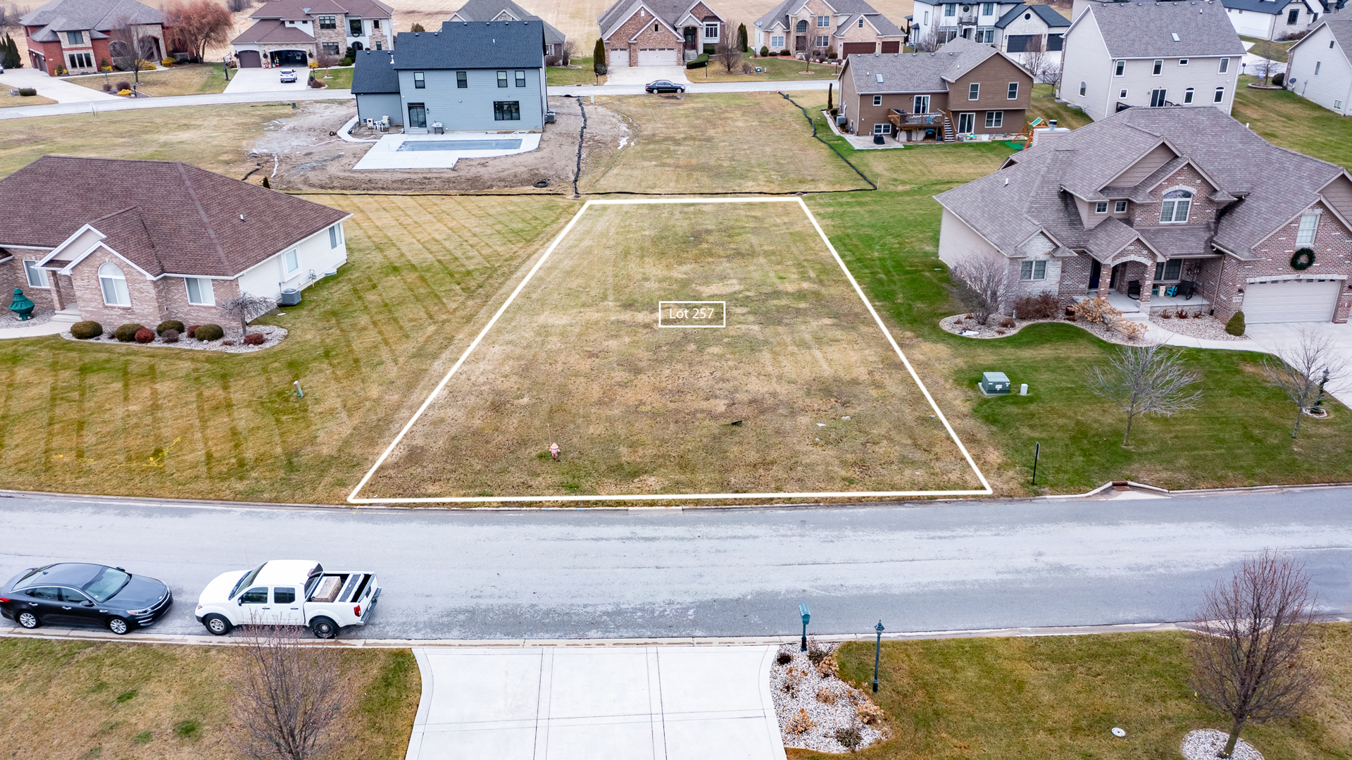 9110 Doubletree Drive South Winfield, IN 46307 - Photo 31 of 31 an aerial view of a house with swimming pool
