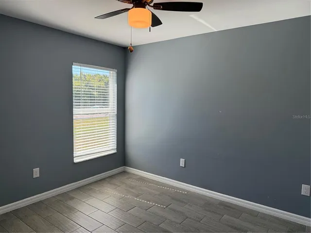 an empty room with a window