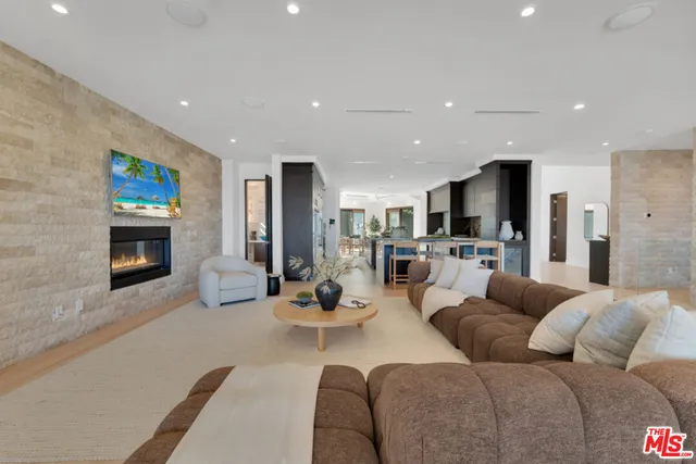 a view of kitchen with cabinets