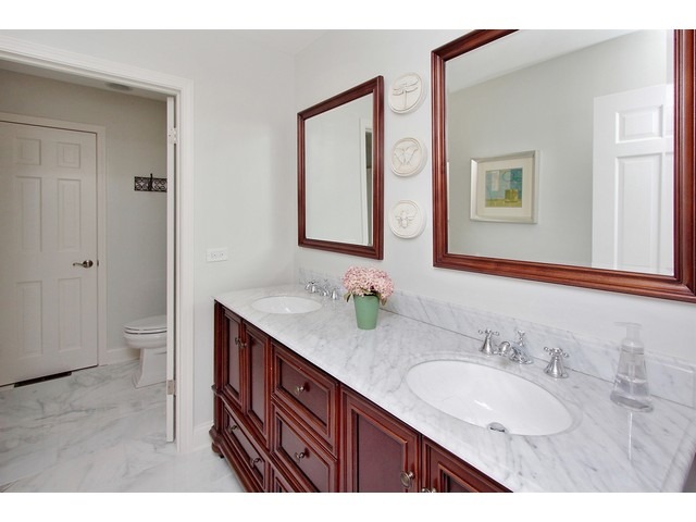 44 Farnham Road Lake Forest, IL 60045 - Photo 23 of 25 a bathroom with a granite countertop sink mirror and double