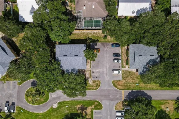 an aerial view of a house