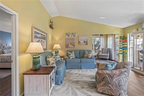 a living room with furniture and a couch