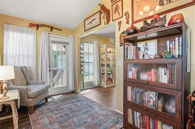 a view of a street with a building in the background