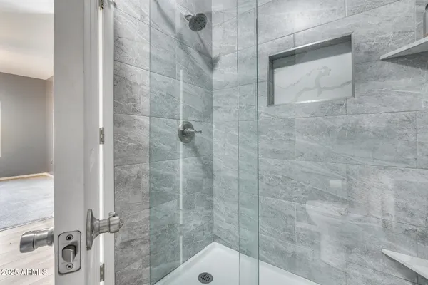 a bathroom with a shower