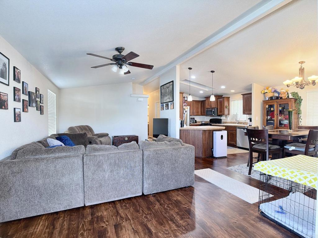 9395 Harritt Road, Unit 215 Lakeside, CA 92040 - Photo 8 of 27 a living room with furniture and kitchen view