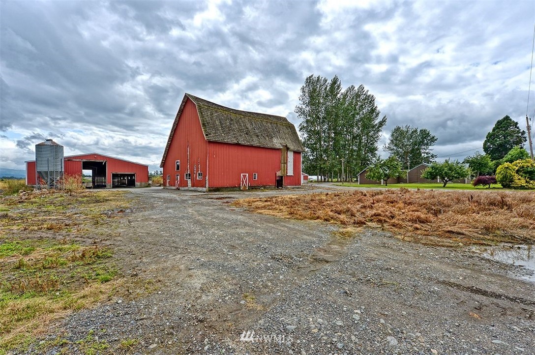 2909 Massey Road Everson, WA 98247 - Photo 22 of 27 a view of three house with a big yard and large trees