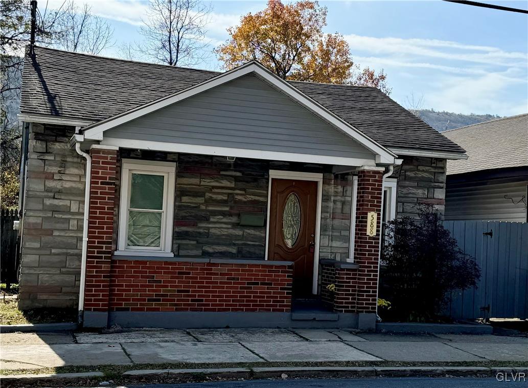 a front view of a house