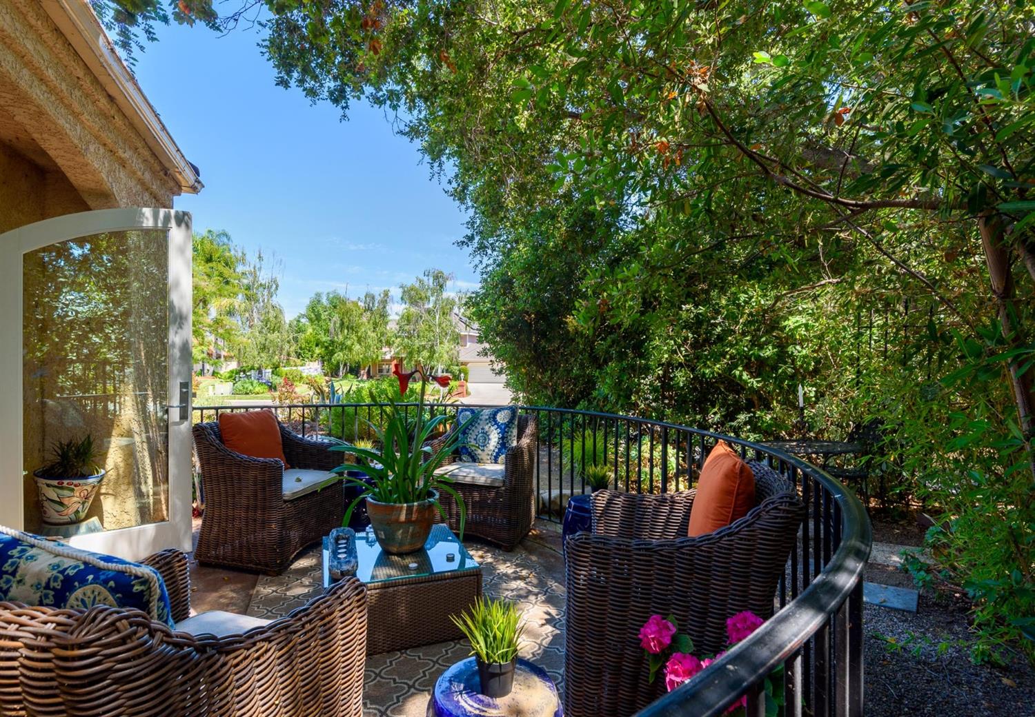1201 Rains Court Ojai, CA 93023 - Photo 8 of 38 a view of balcony with outdoor seating and plants