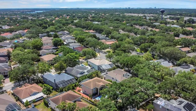 an aerial view of multiple house
