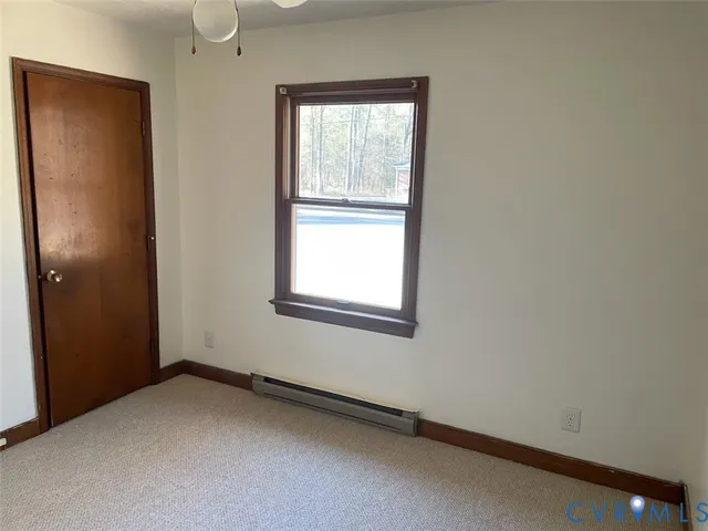 an empty room with a window