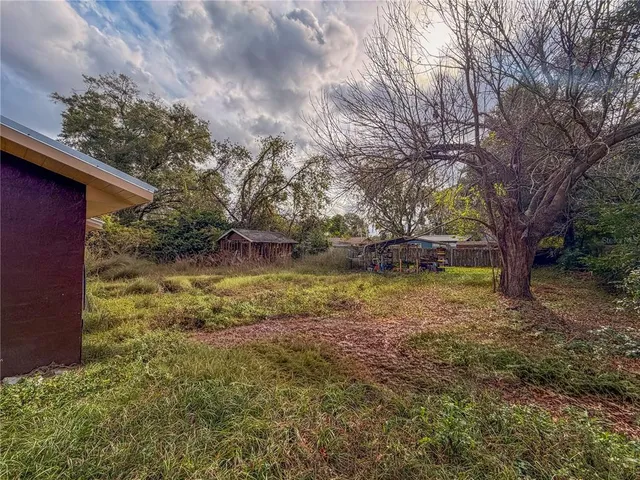 a view of backyard with green space