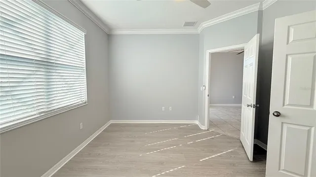 an empty room with a window