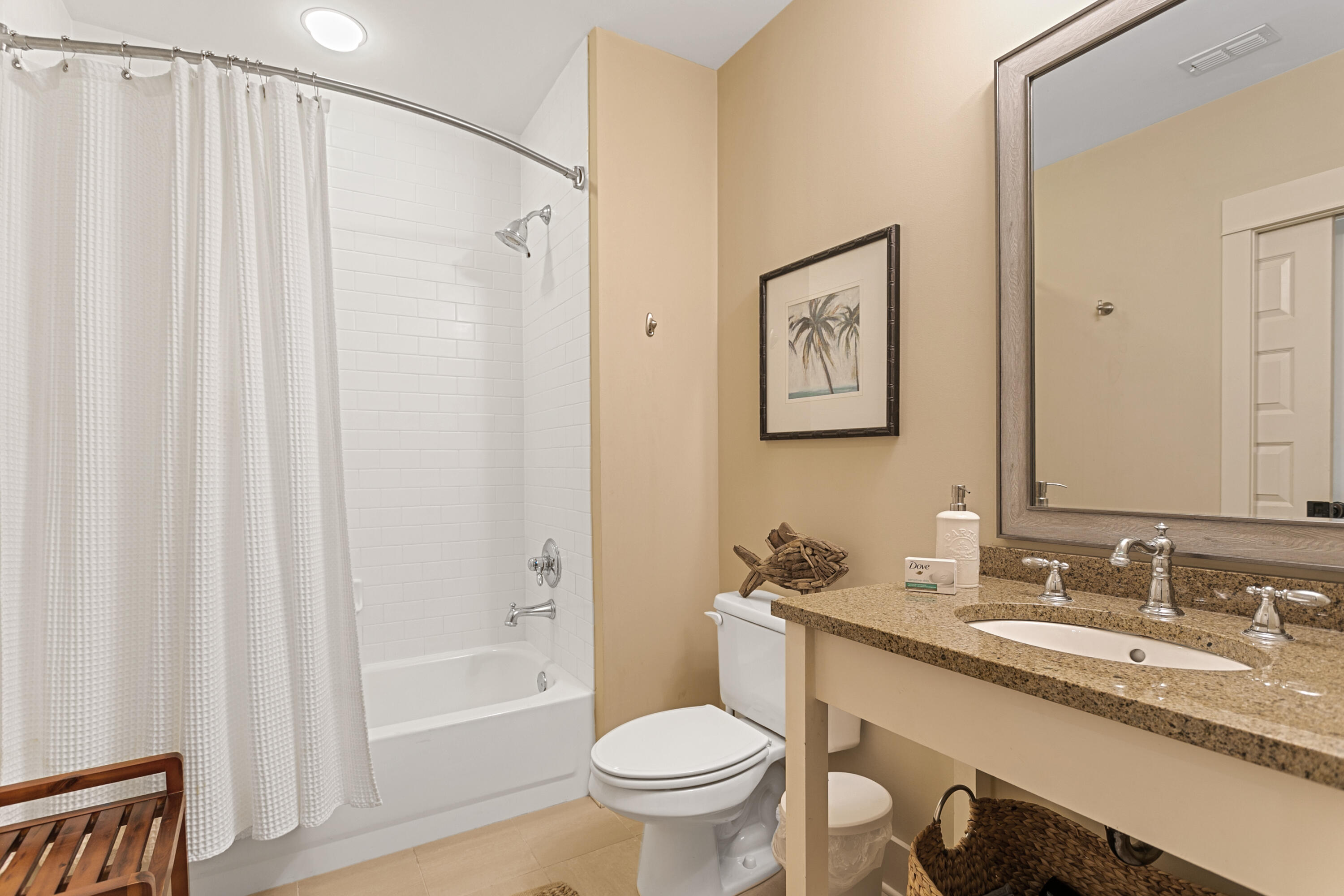 2050 West County Highway 30A, Unit M1314 Santa Rosa Beach, FL 32459 - Photo 37 of 79 a bathroom with a granite countertop sink toilet and shower