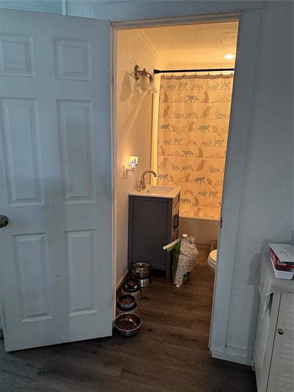 2300 Lyle Avenue Waco, TX 76708 - Photo 17 of 23 Full bath featuring vanity and dark wood finished floors