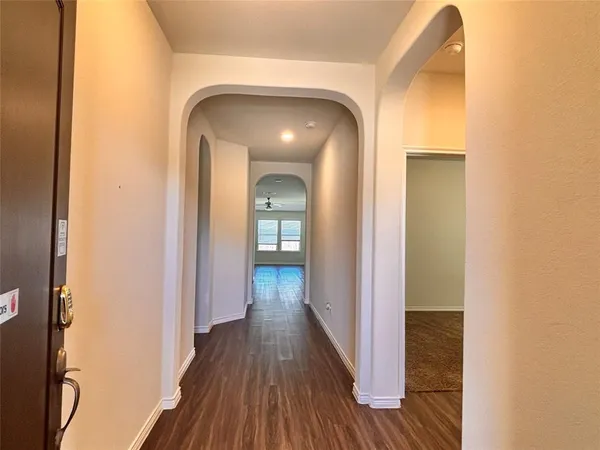 a view of livingroom with wooden floor