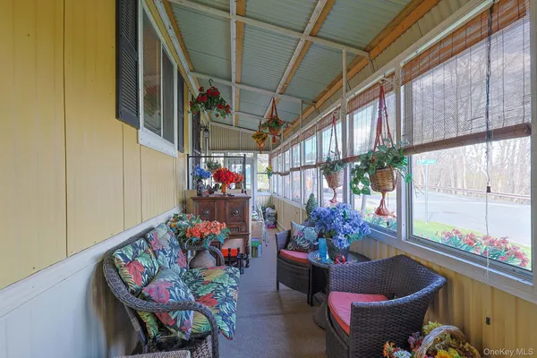 a outdoor living space with furniture