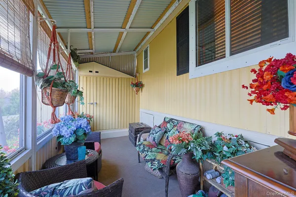 a outdoor space with potted plants