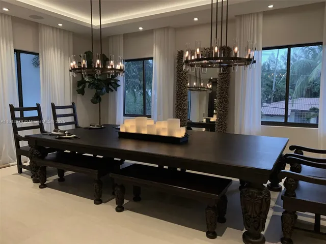 a view of an entryway with brick walls