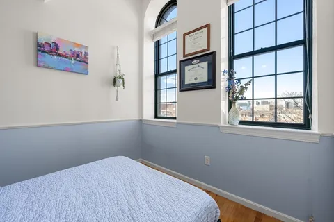 a view of a room with a window