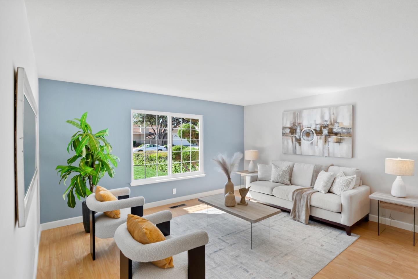 965 Buckeye Drive Sunnyvale, CA 94086 - Photo 3 of 27 a living room with furniture and a potted plant