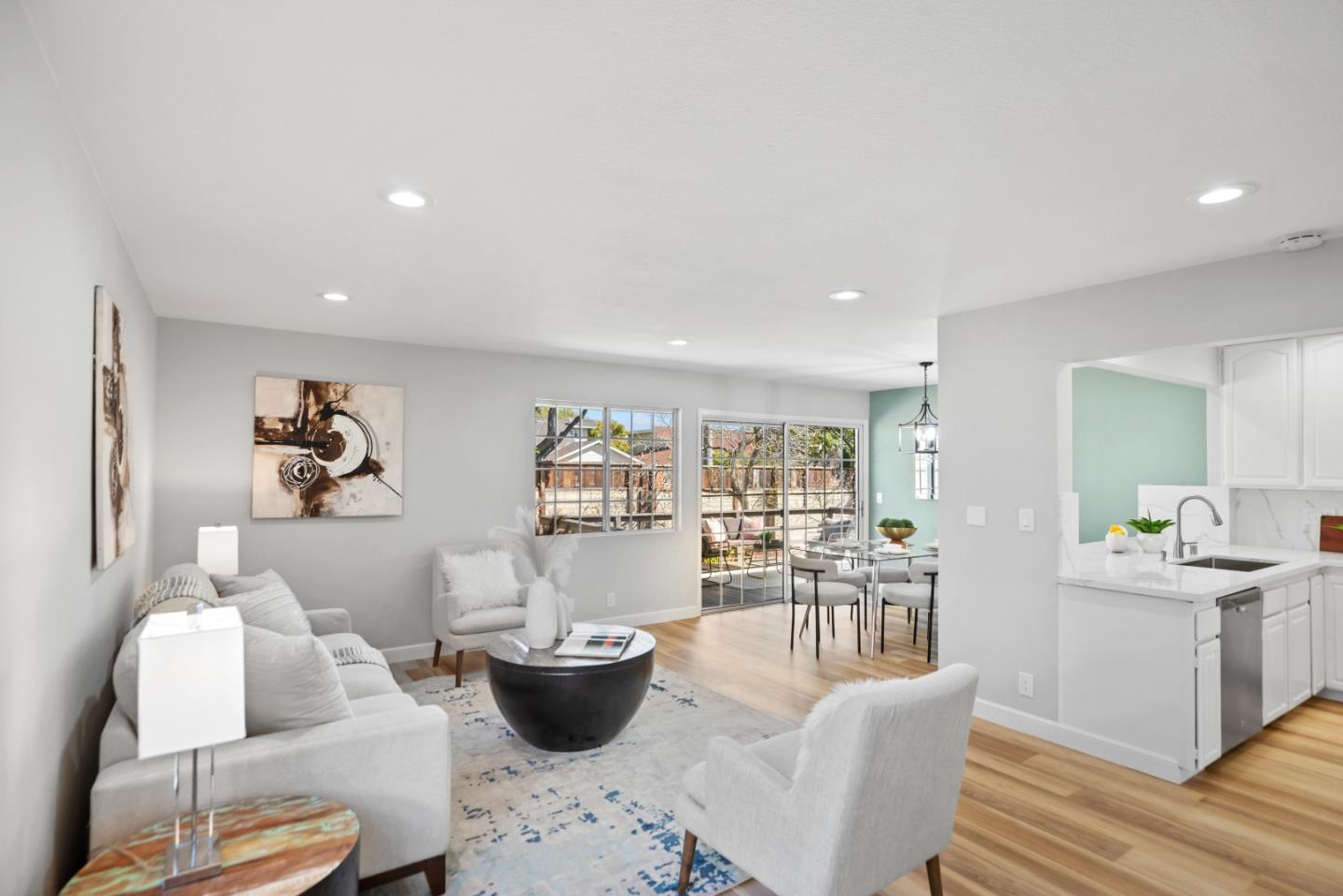 965 Buckeye Drive Sunnyvale, CA 94086 - Photo 8 of 27 a living room with furniture and view of kitchen