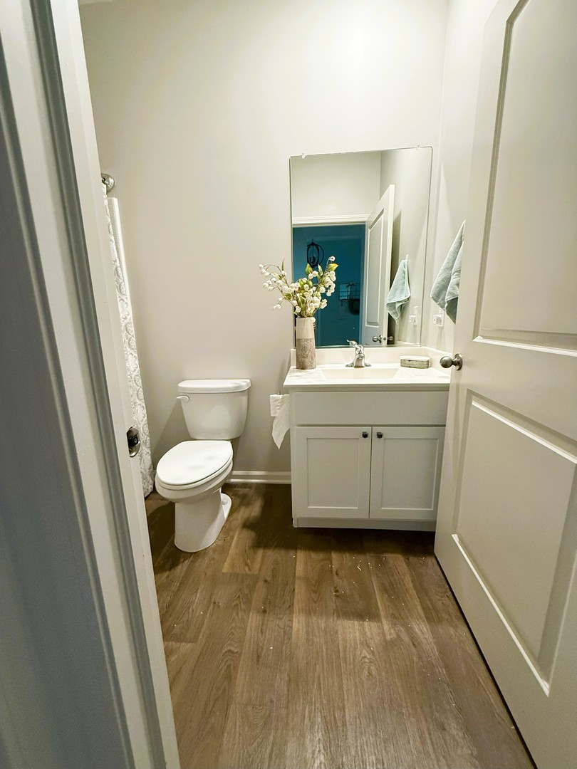 6323 Aspen Lane Wonder Lake, IL 60097 - Photo 14 of 17 a bathroom with a sink a toilet and a mirror