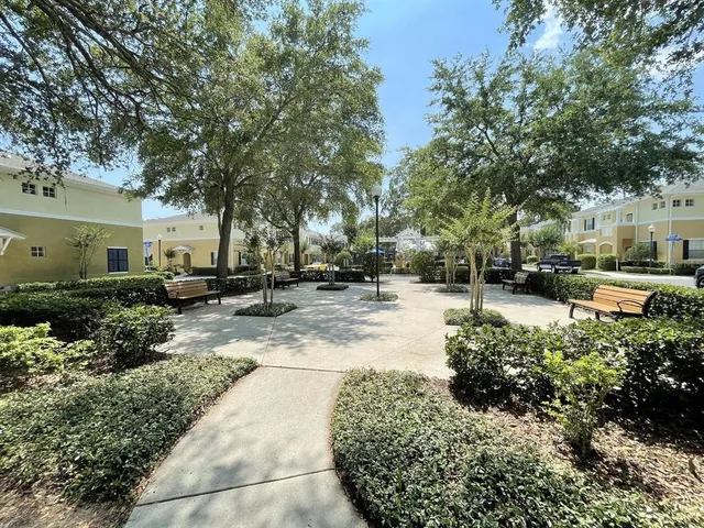 a view of a patio with furniture and a patio