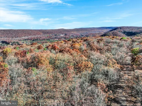 an aerial view of residential house and green space