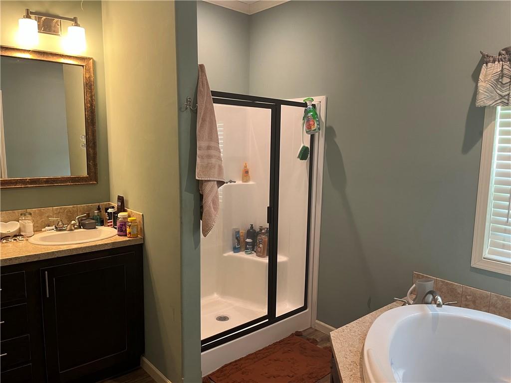 2477 Shoal Creek Road Colbert, GA 30628 - Photo 12 of 19 a bathroom with a sink and mirror with bathtub