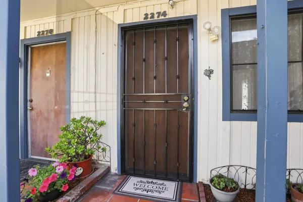 a front view of a house with entryway